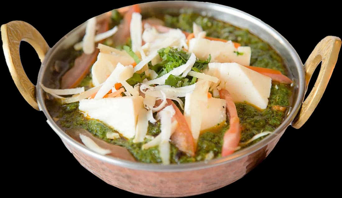 Palak paneer vasest karahi-nõus